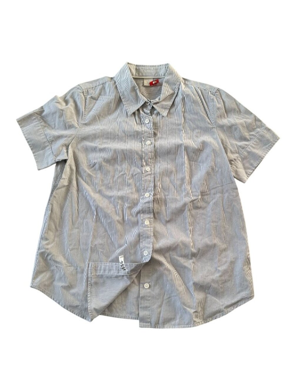 J.Crew Striped Shirt 12 Short Sleeve Button Down Cotton Blue White Style 82443
